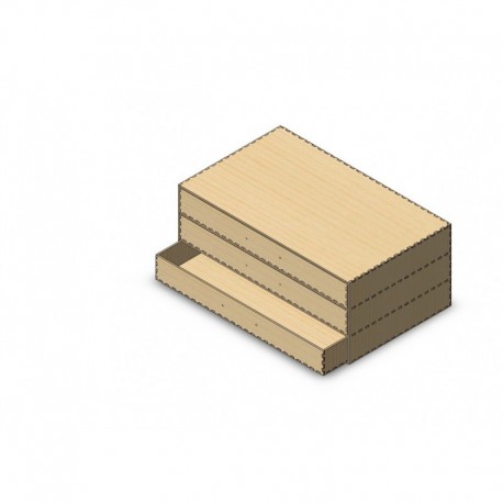 Box with 3 drawers dxf file